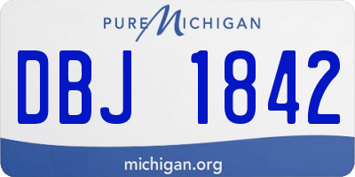 MI license plate DBJ1842