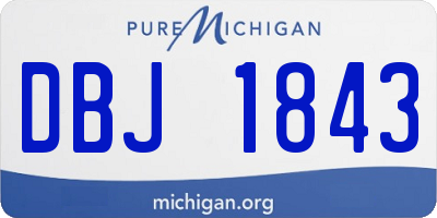 MI license plate DBJ1843