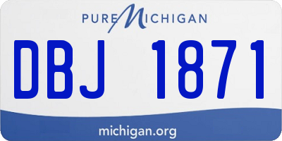 MI license plate DBJ1871
