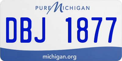 MI license plate DBJ1877