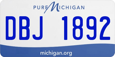 MI license plate DBJ1892