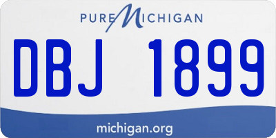 MI license plate DBJ1899