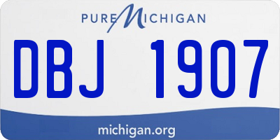 MI license plate DBJ1907