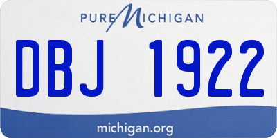 MI license plate DBJ1922