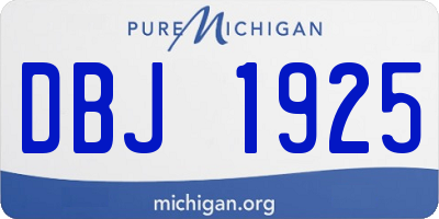 MI license plate DBJ1925