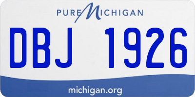 MI license plate DBJ1926
