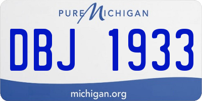 MI license plate DBJ1933