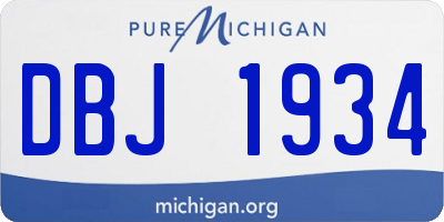MI license plate DBJ1934