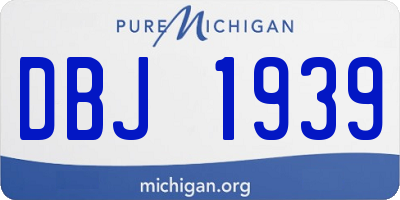 MI license plate DBJ1939
