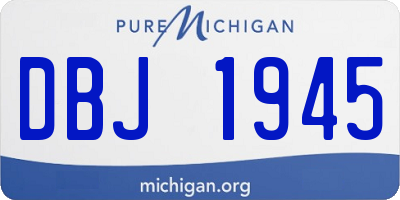MI license plate DBJ1945