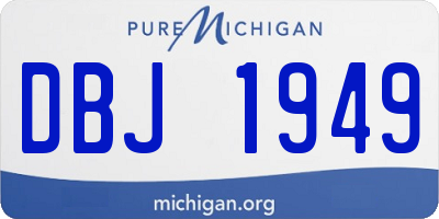 MI license plate DBJ1949