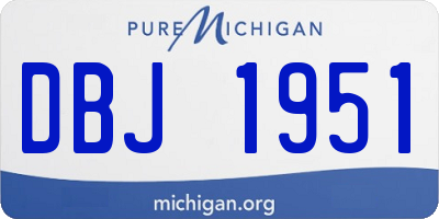 MI license plate DBJ1951