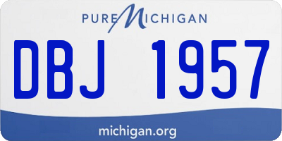 MI license plate DBJ1957