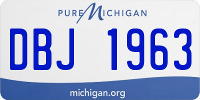 MI license plate DBJ1963