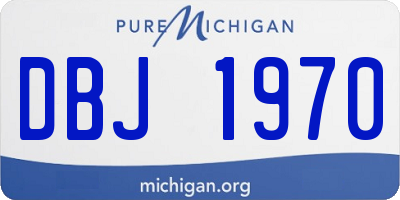 MI license plate DBJ1970