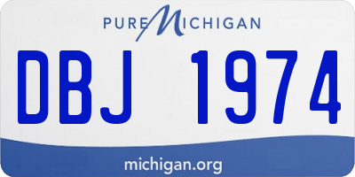 MI license plate DBJ1974
