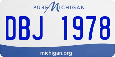 MI license plate DBJ1978