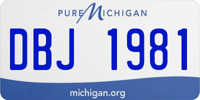 MI license plate DBJ1981