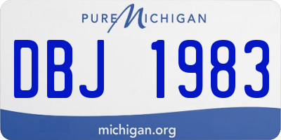 MI license plate DBJ1983