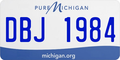 MI license plate DBJ1984