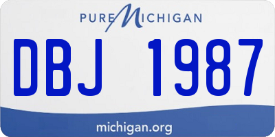 MI license plate DBJ1987