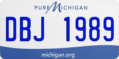 MI license plate DBJ1989