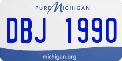 MI license plate DBJ1990