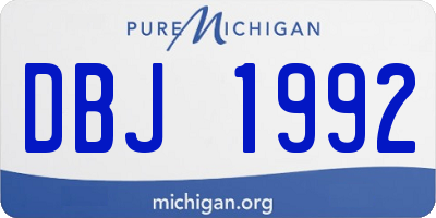 MI license plate DBJ1992