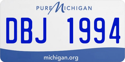 MI license plate DBJ1994