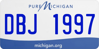 MI license plate DBJ1997