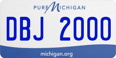 MI license plate DBJ2000