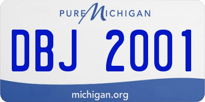 MI license plate DBJ2001