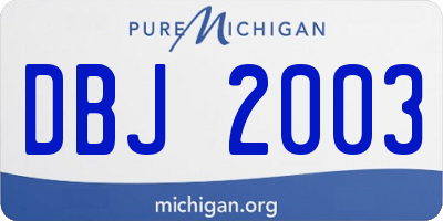 MI license plate DBJ2003