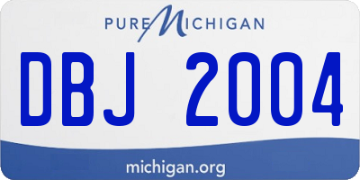 MI license plate DBJ2004