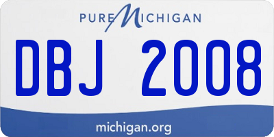 MI license plate DBJ2008