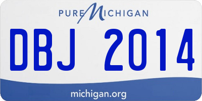 MI license plate DBJ2014