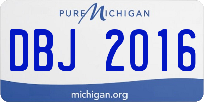 MI license plate DBJ2016