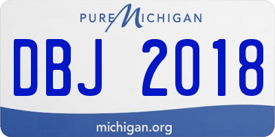MI license plate DBJ2018