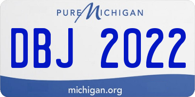 MI license plate DBJ2022