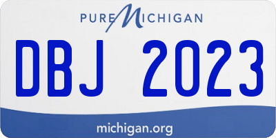 MI license plate DBJ2023