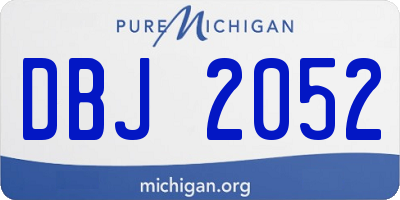 MI license plate DBJ2052