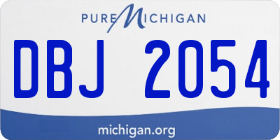 MI license plate DBJ2054