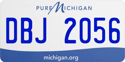 MI license plate DBJ2056