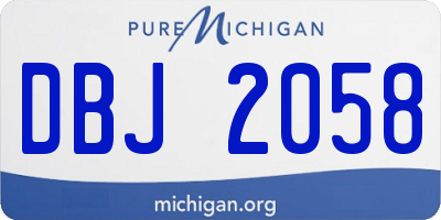 MI license plate DBJ2058