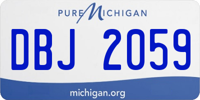 MI license plate DBJ2059