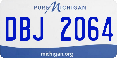 MI license plate DBJ2064