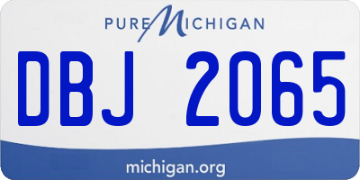 MI license plate DBJ2065