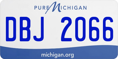 MI license plate DBJ2066