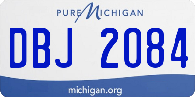 MI license plate DBJ2084