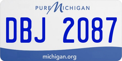 MI license plate DBJ2087